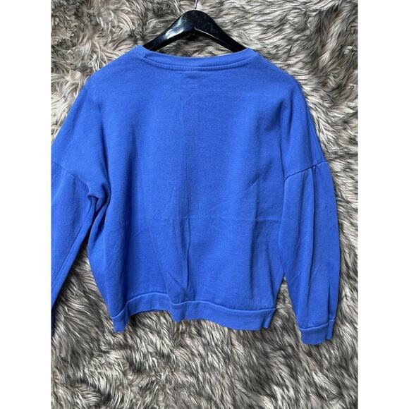 Mickey Mouse Donald Duck and Goofy Disney Embroidered Blue Sweater Women's M - Picture 4 of 4